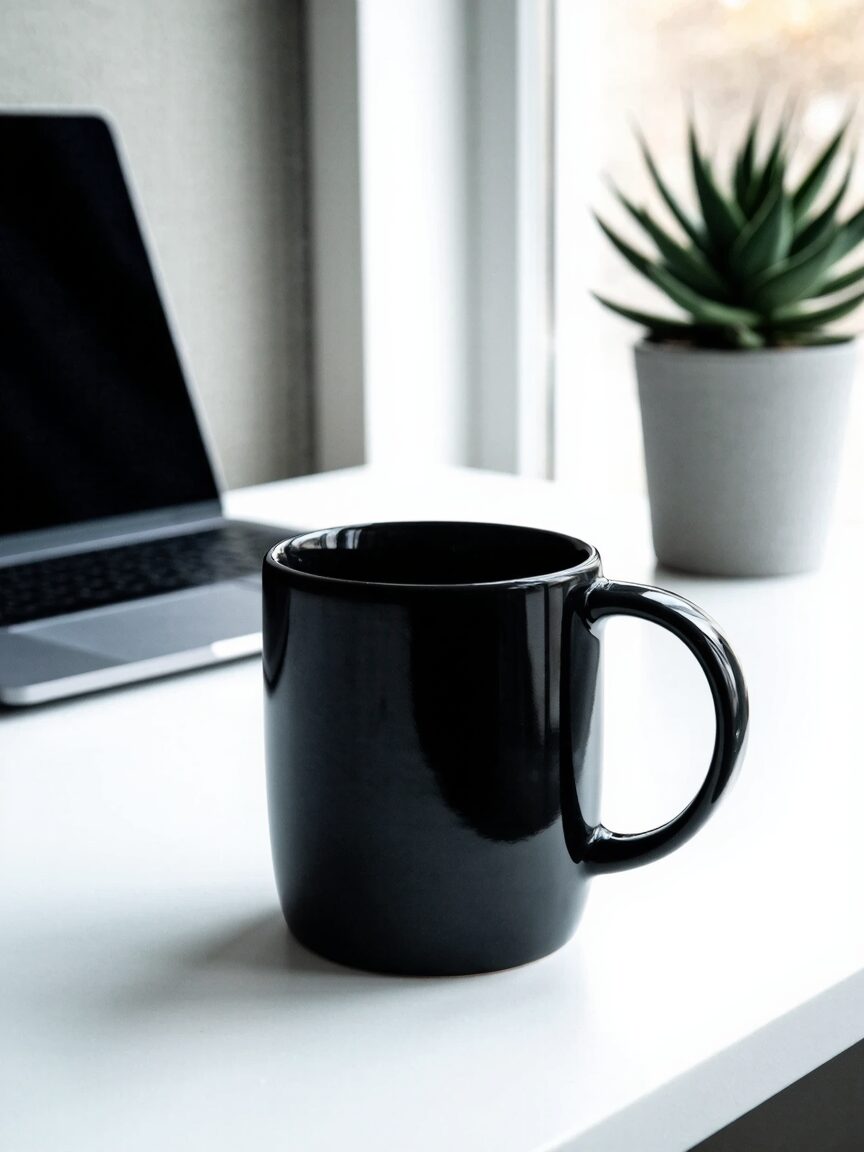 black Mug Mockup