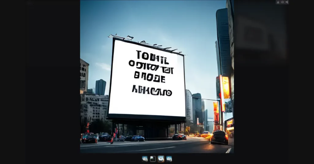 a billboard with words image using deepseek ai image generator