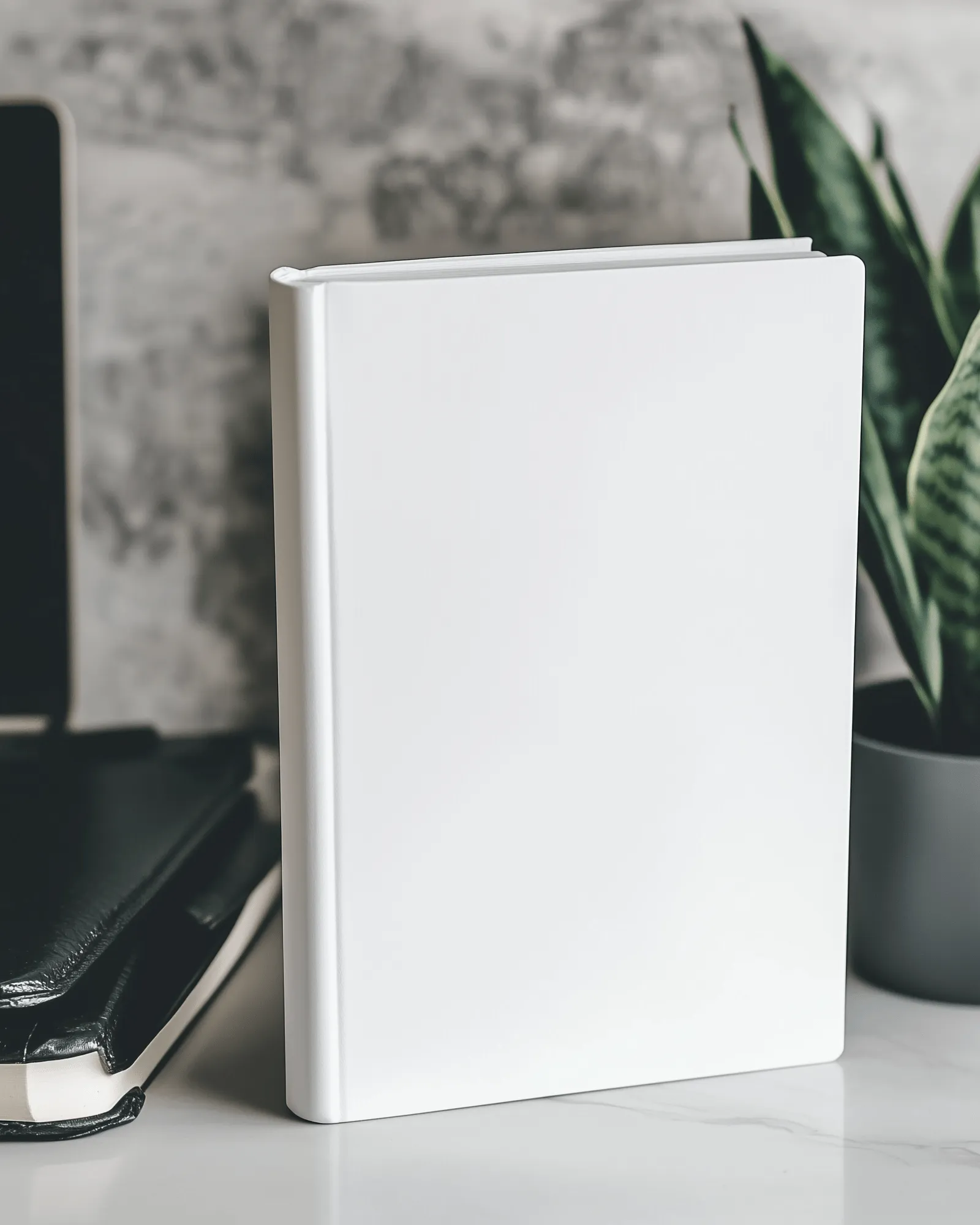book mockup on desk