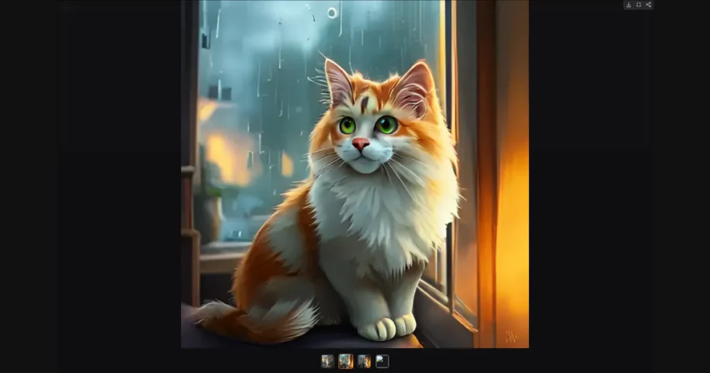 cat sitting by a window ai image using deepseek