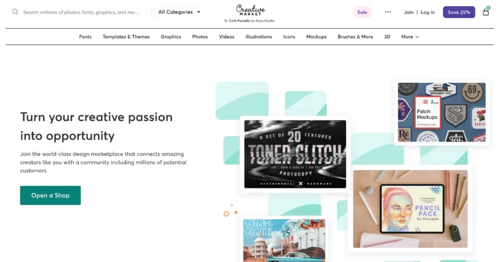 creative market to sell your mockups