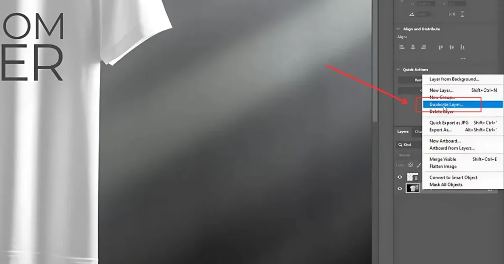 duplicate layer on how to create clothing mockups in photoshop