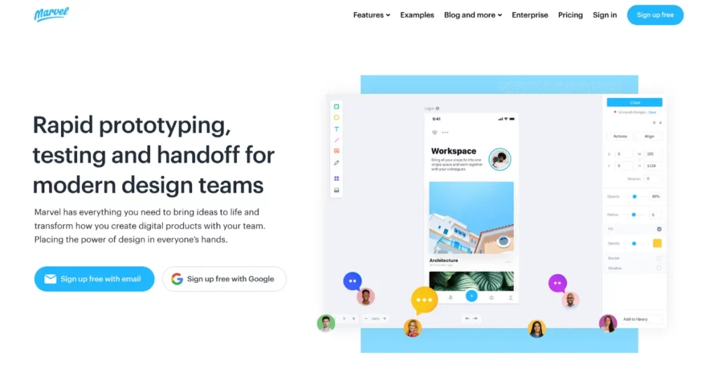 marvel app for fast prototyping