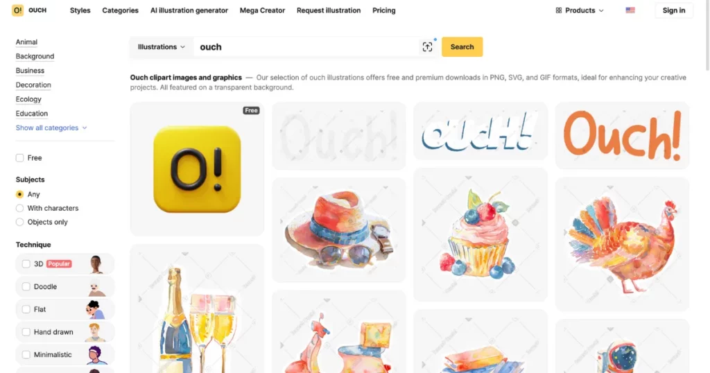 ouch unsplash alternative