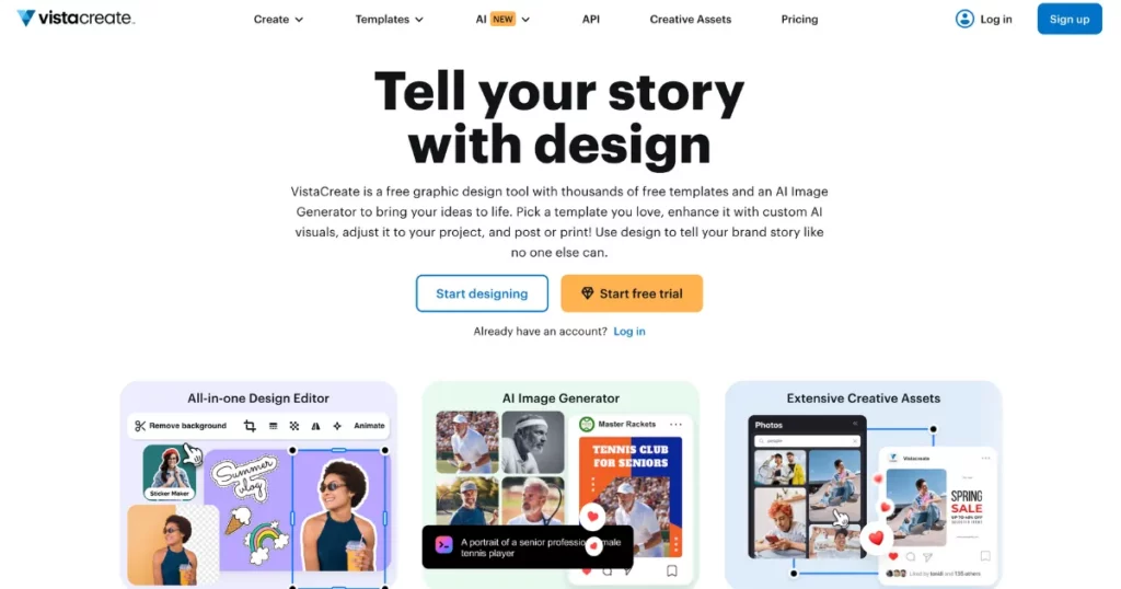 vistacreate alternative to visme for social media presentation