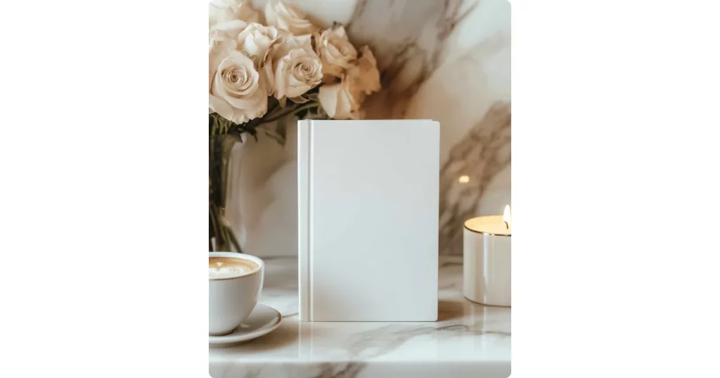 a book in a marble desk