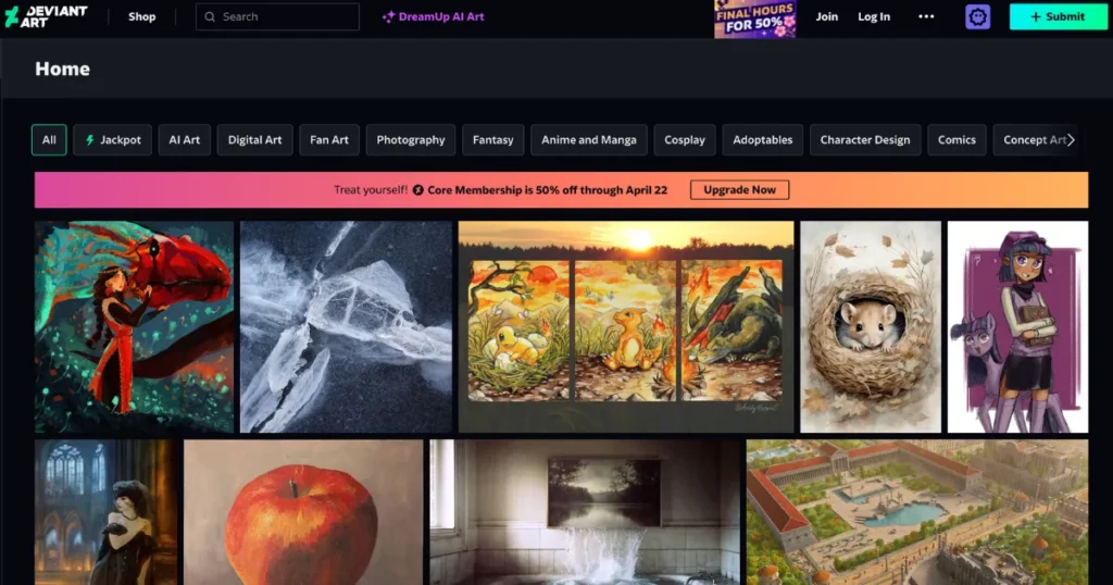 deviantart site like behance