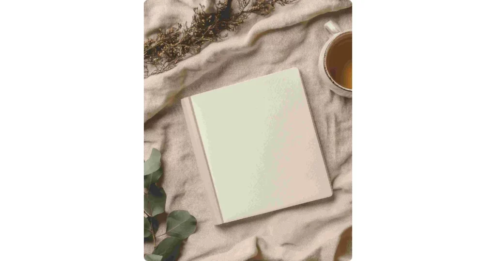 rustic book mockup for autumn vibes