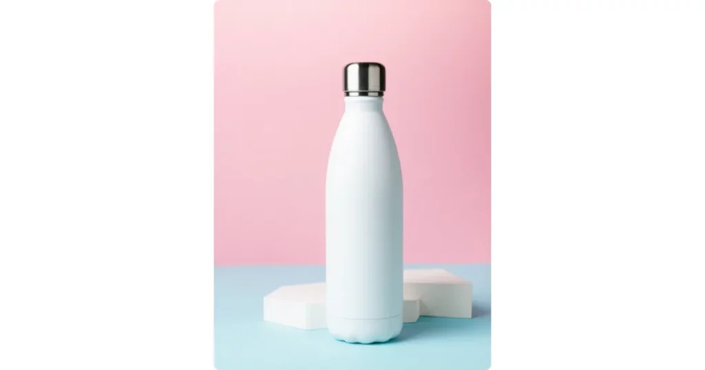 a white steel bottle